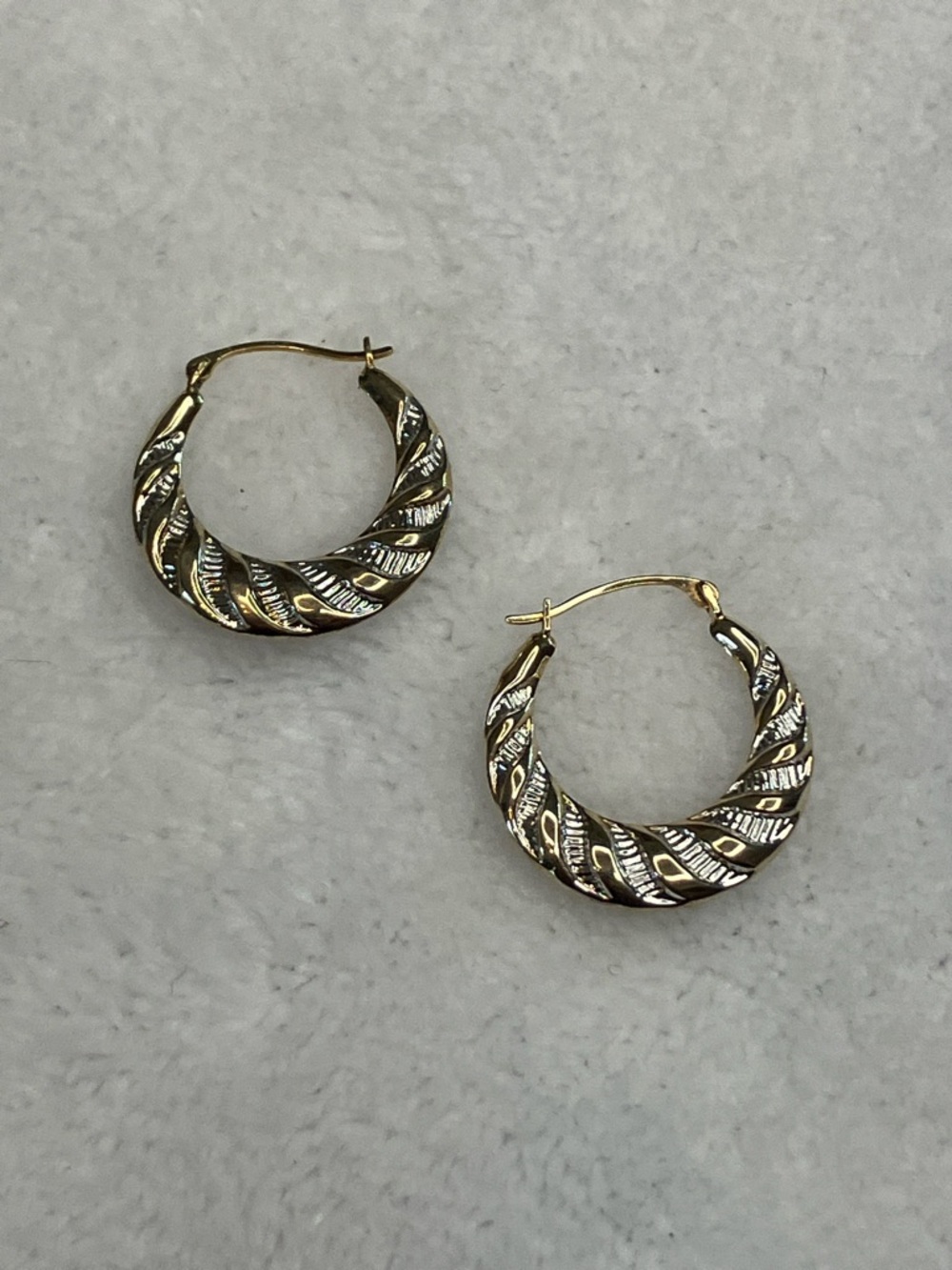 14k Gold Filled Sterling Silver Two Tone Hoop Earrings